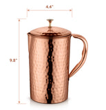 Pure Copper Jug Pitcher with 2 Glass