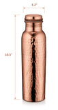 Copper Water Bottle Vessel Hammered Finish 30 Oz.