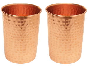 Copper Glass Drinkware Hammered Finish 8 OZ