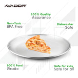 Stainless Steel Round Plates Set of 4