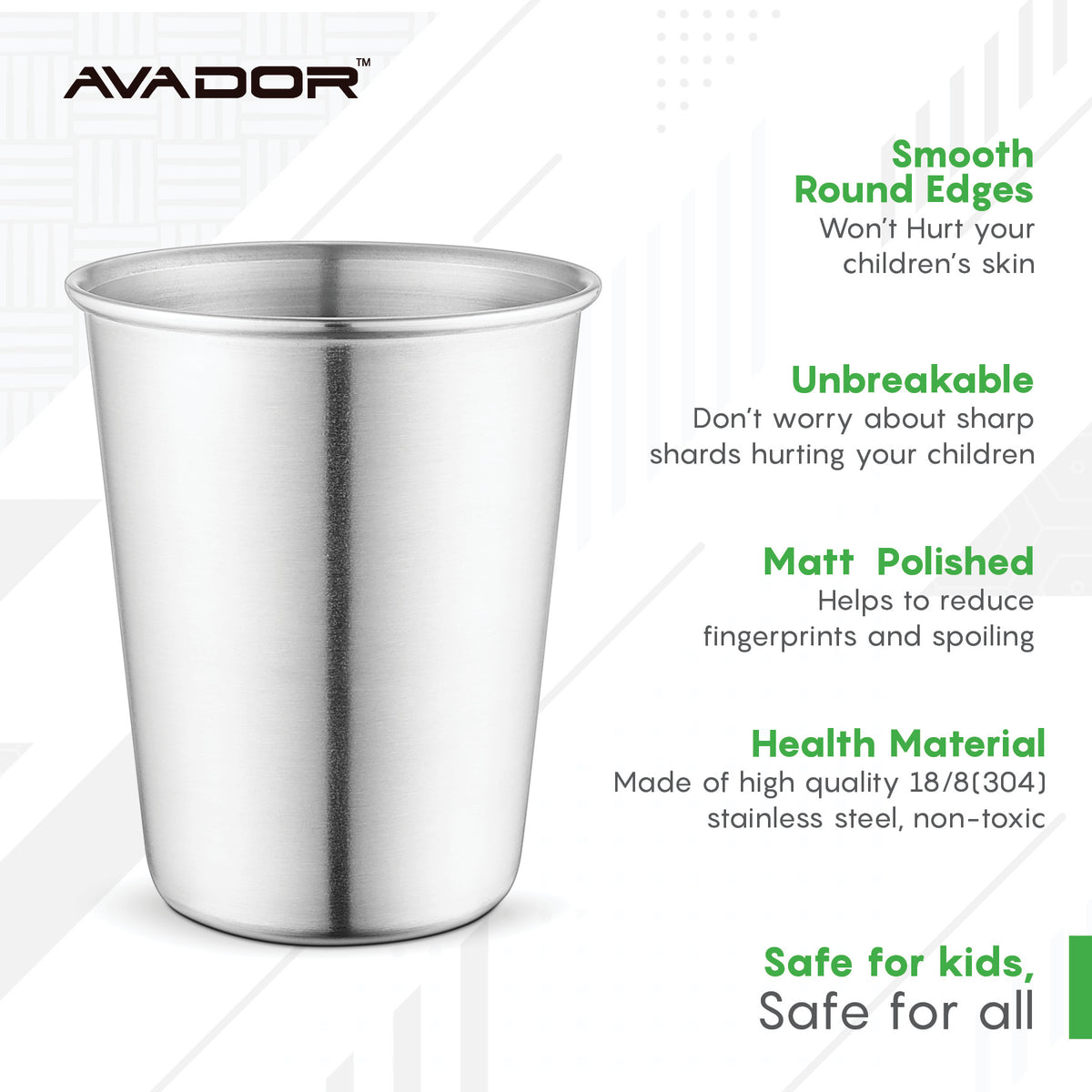 Stainless Steel Tumbler 8oz Set of 4 – Avador Business Group Inc.