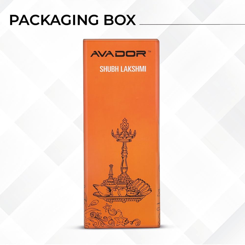 AVADOR® Handmade Brass Indian Puja Oil Lamp, Golden Diya Lamp Engraved Design Diya for Diwali Pooja (PanchMahal Set of 1 with Gift Box)