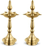 AVADOR® Handcrafted Brass Puja Kerala-style Diya / Oil Lamp Set of 2