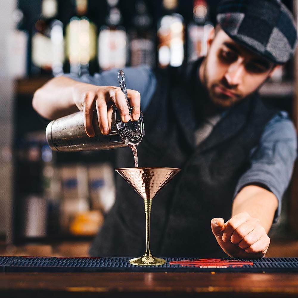 AVADOR® Set of 2 Shatterproof Handcrafted Copper Martini Glasses
