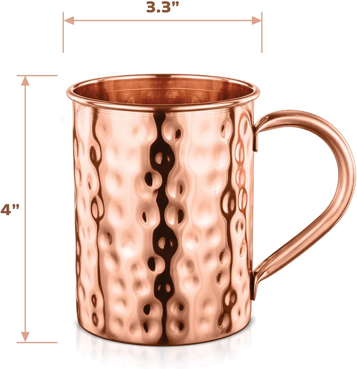 AVADOR® Set of 4 Handcrafted Straight Copper Moscow Mule Mugs with Straws Hammered Finish 16 Oz. Elegant Modern Set for Special Occasions | Gifting | Wedding Favors | Beverage Tasting
