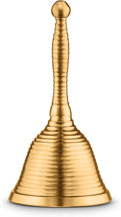 AVADOR® Handmade Brass Indian Puja Oil Lamp, Golden Diya Lamp Engraved Design Diya for Diwali Pooja (Brass Bell Set of 1)