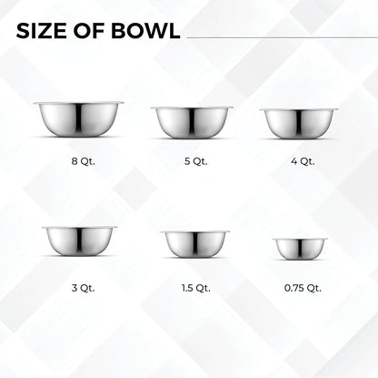 AVADOR® Set of 6 Premium Stainless Steel Mixing Bowls Set