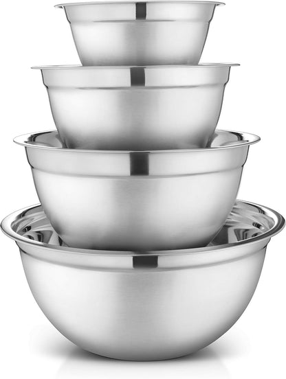 AVADOR® Premium Stainless Steel German Mixing Bowls, Set of 4