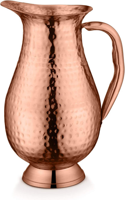AVADOR® Handcrafted Pure Copper Jug Pitcher - Design 1 (no lid)