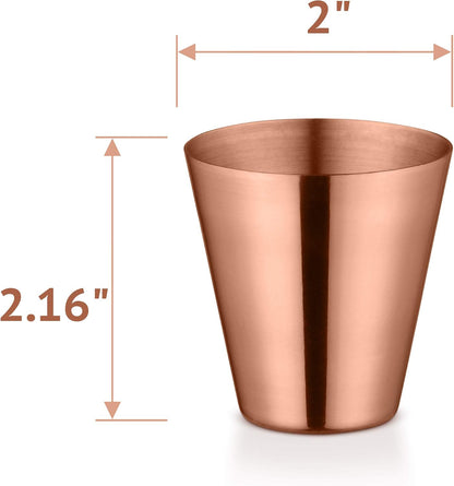 AVADOR® Set of 4 Handcrafted Pure Copper Moscow Mule Mugs with Shot Glass, Hammered Finish, 16 Oz.