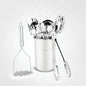 AVADOR® Premium 10-Piece Stainless Steel Kitchen Tool Set with White/ Cream Holder