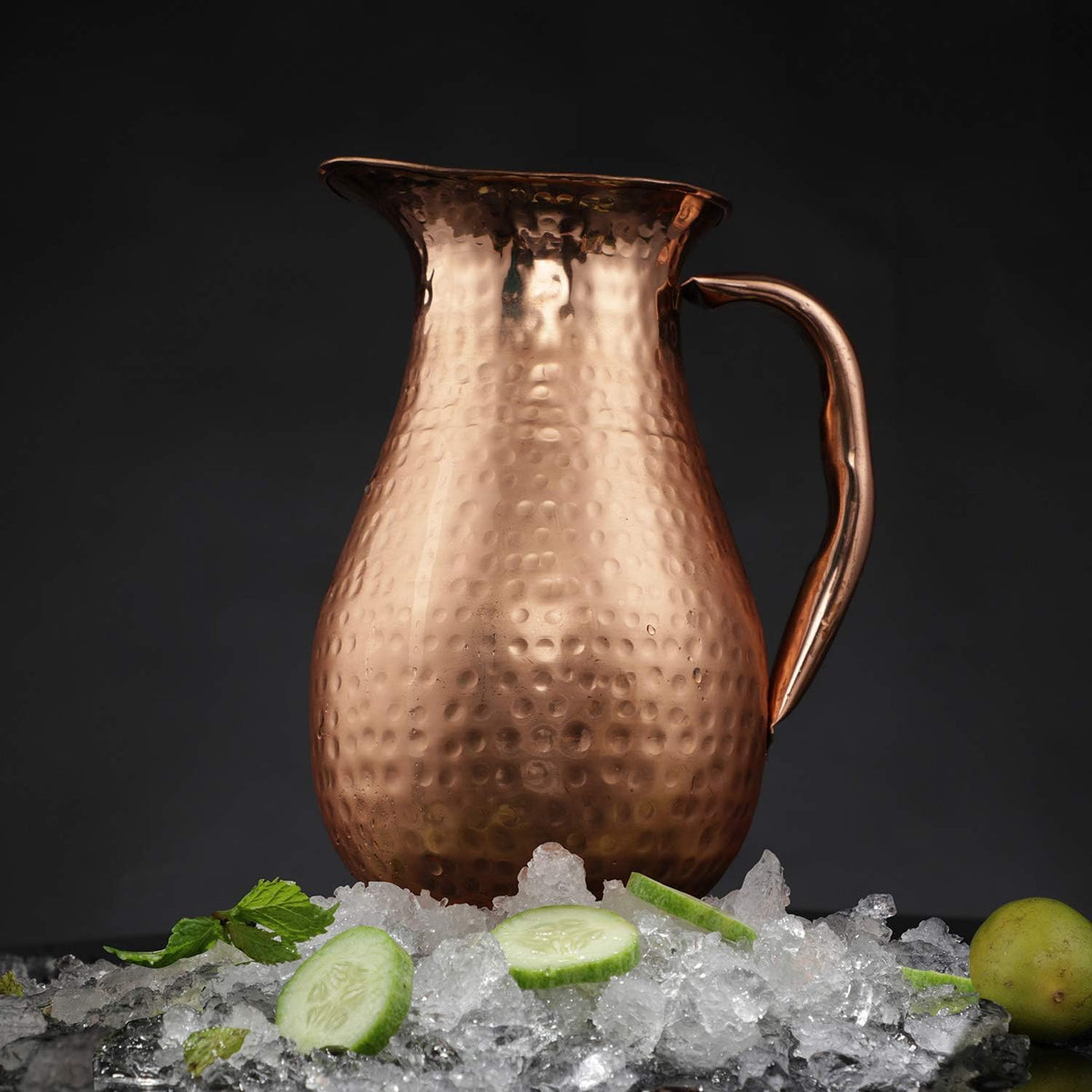 AVADOR® Handcrafted Pure Copper Jug Pitcher - Design 1 (no lid)