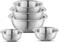 AVADOR® Premium Stainless Steel Mixing Bowls, Set of 5 Brushed Stainless Steel Mixing Bowl Set, Easy To Clean, Space Saving, Great for Cooking, Baking, Prepping (5 Pc Mixing Bowl)