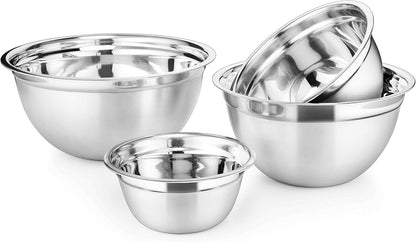 AVADOR® Premium Stainless Steel German Mixing Bowls, Set of 4