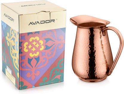 AVADOR® Handcrafted Pure Copper Jug Pitcher - Design 2