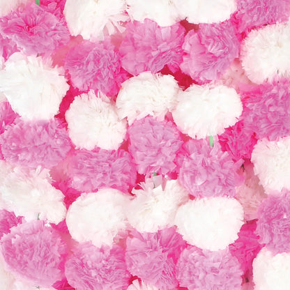 AVADOR® Set of 5 Artificial Flower Garland Strings for Special Occasions | Home Puja | Home Decor | Diwali Decor | House Warmings | Indian Wedding Celebration Pink & White