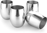 Set of 4 Stainless Steel Glass Drinkware