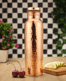 Copper Water Bottle Vessel Hammered Finish 30 Oz.