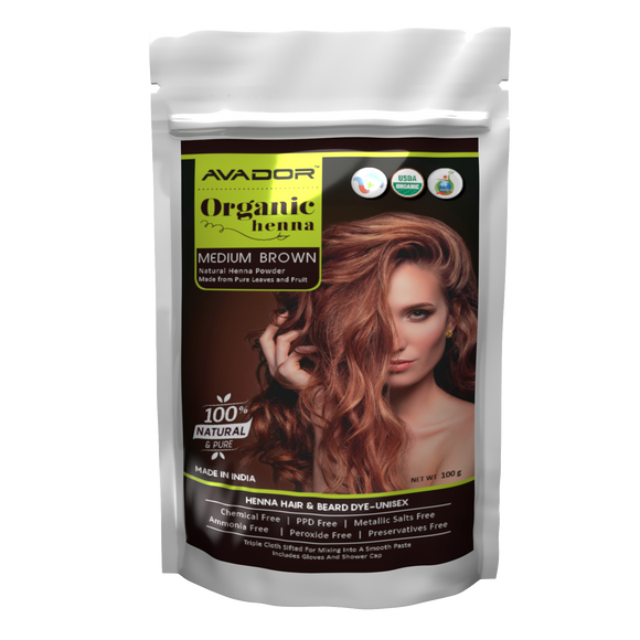 Natural Organic Henna Medium Brown