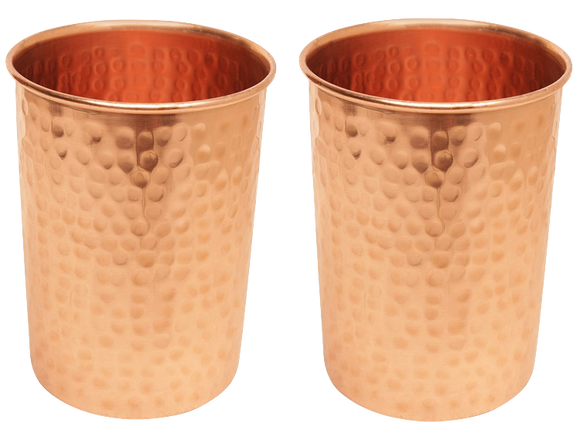 Copper Glass Drinkware Hammered Finish 8 OZ