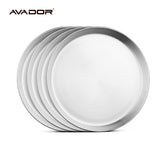 Stainless Steel Deep Round Plates Set of 4