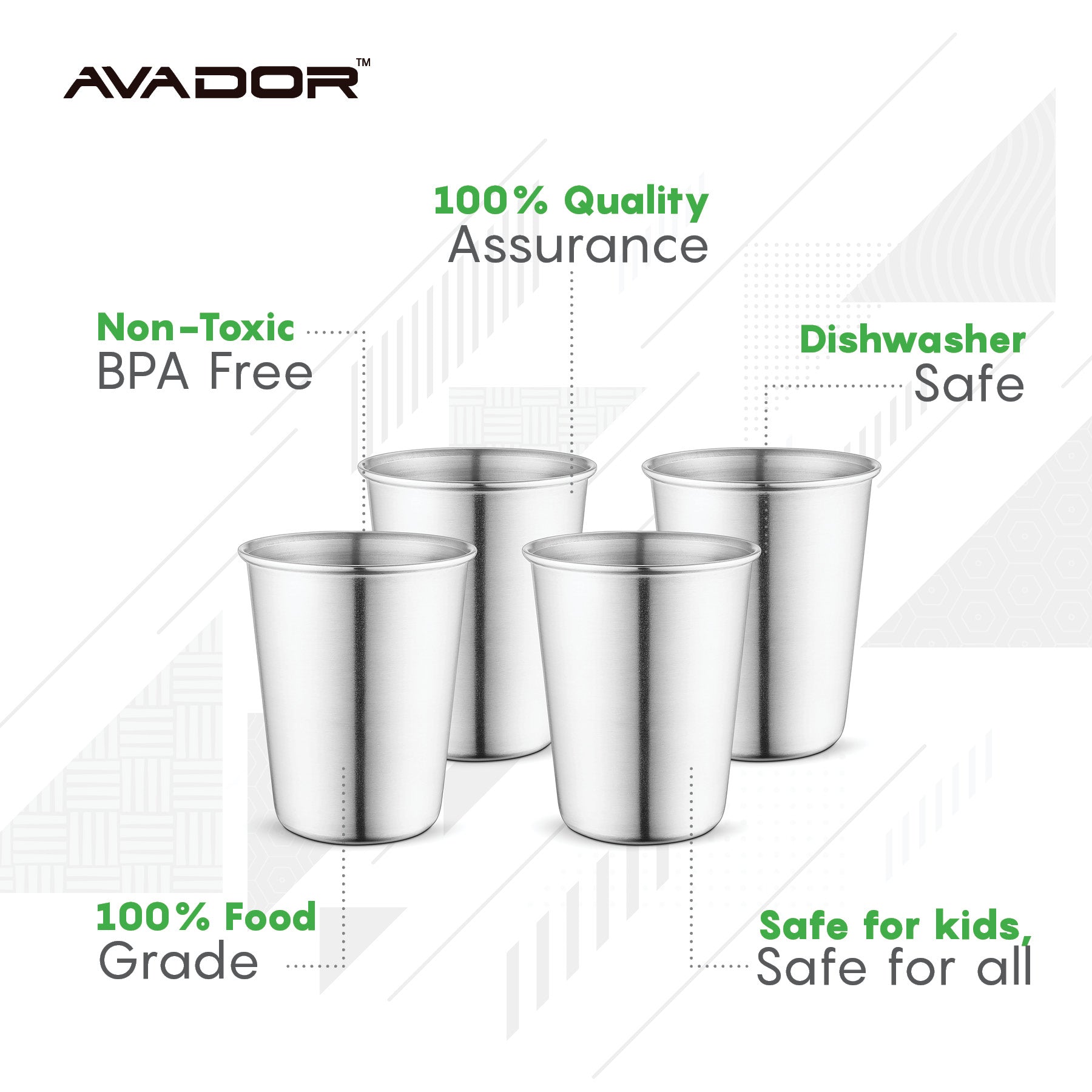Stainless Steel Tumbler 8oz Set of 4